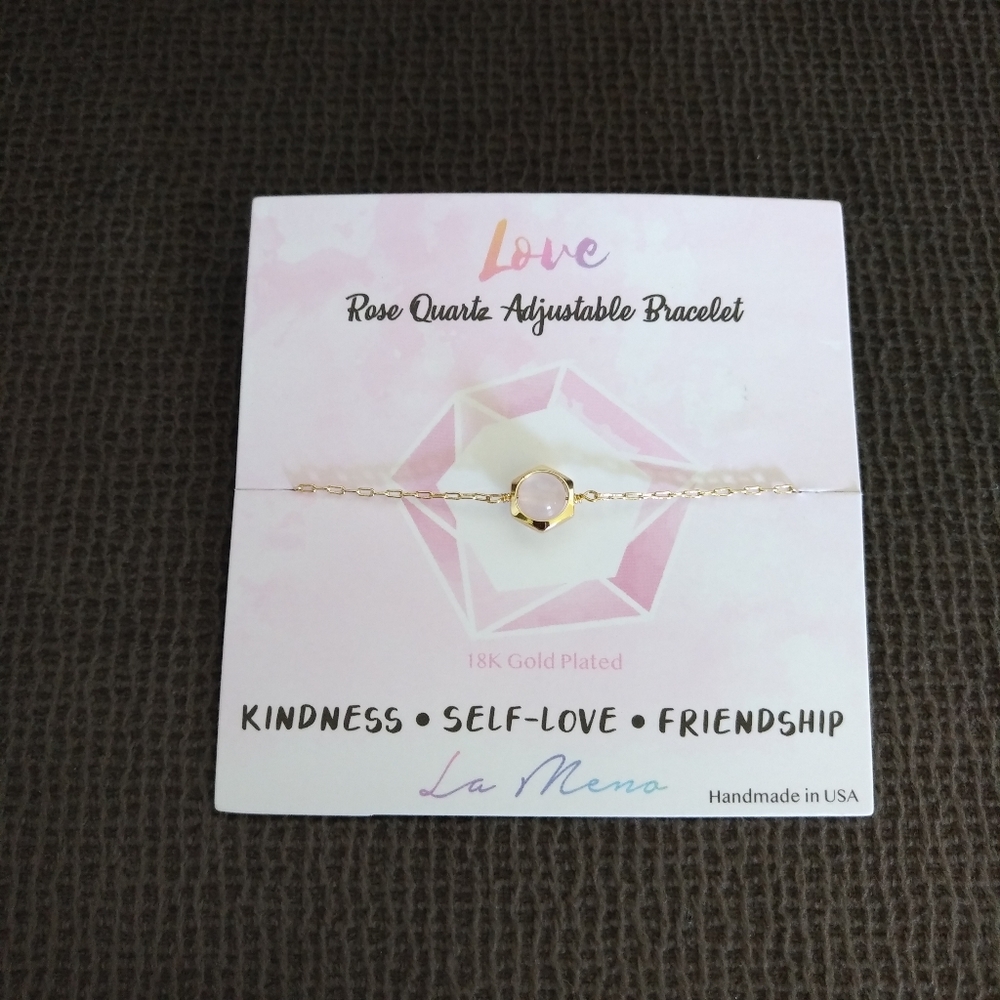 La Meno Hexagon Rose🌹Quartz💎Bracelet - Picture 10 of 15